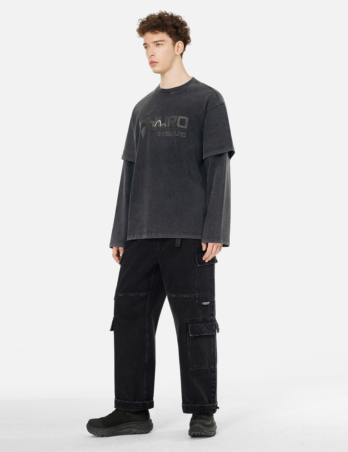 Heavy Washed Regular Fit 2-in-1 Long-Sleeve T-Shirt