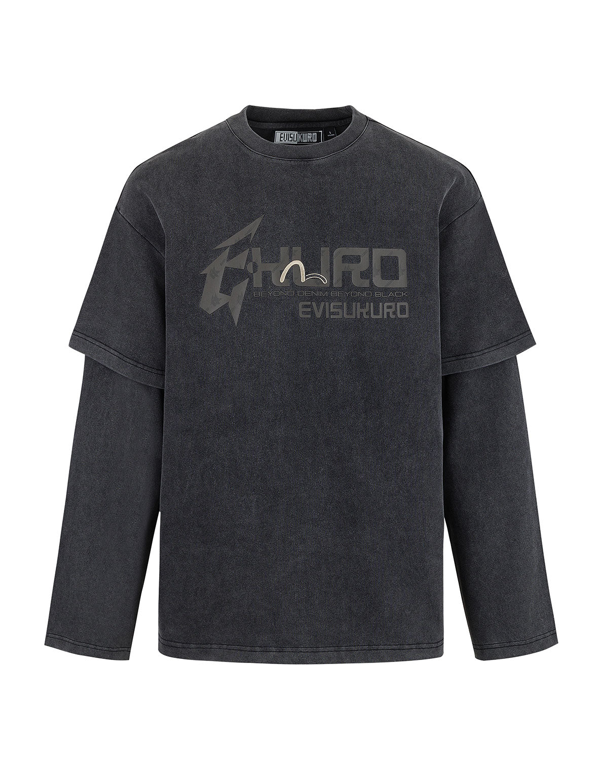 Heavy Washed Regular Fit 2-in-1 Long-Sleeve T-Shirt