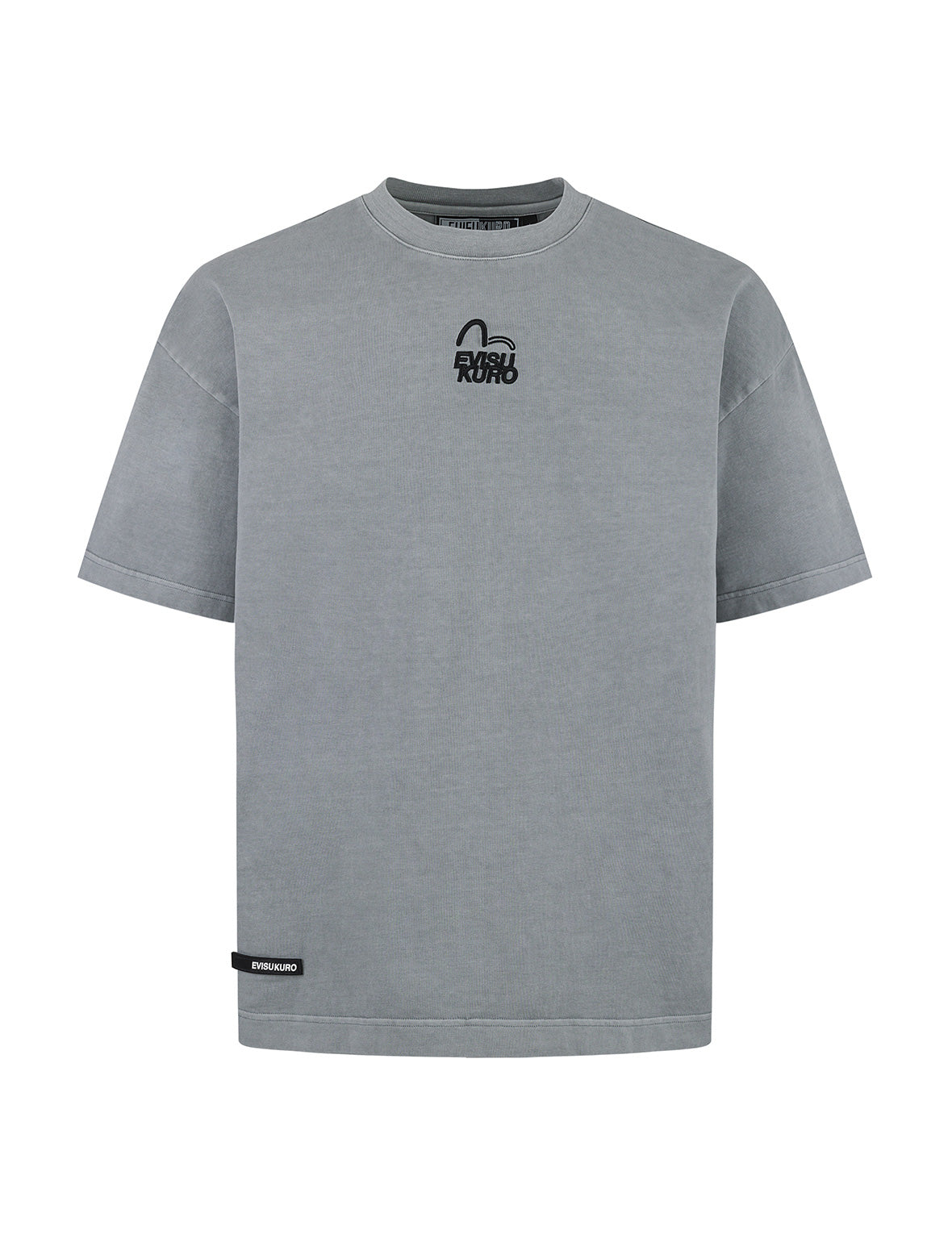 Seagull and Logo Embroidery Oversized Garment Dye T-Shirt