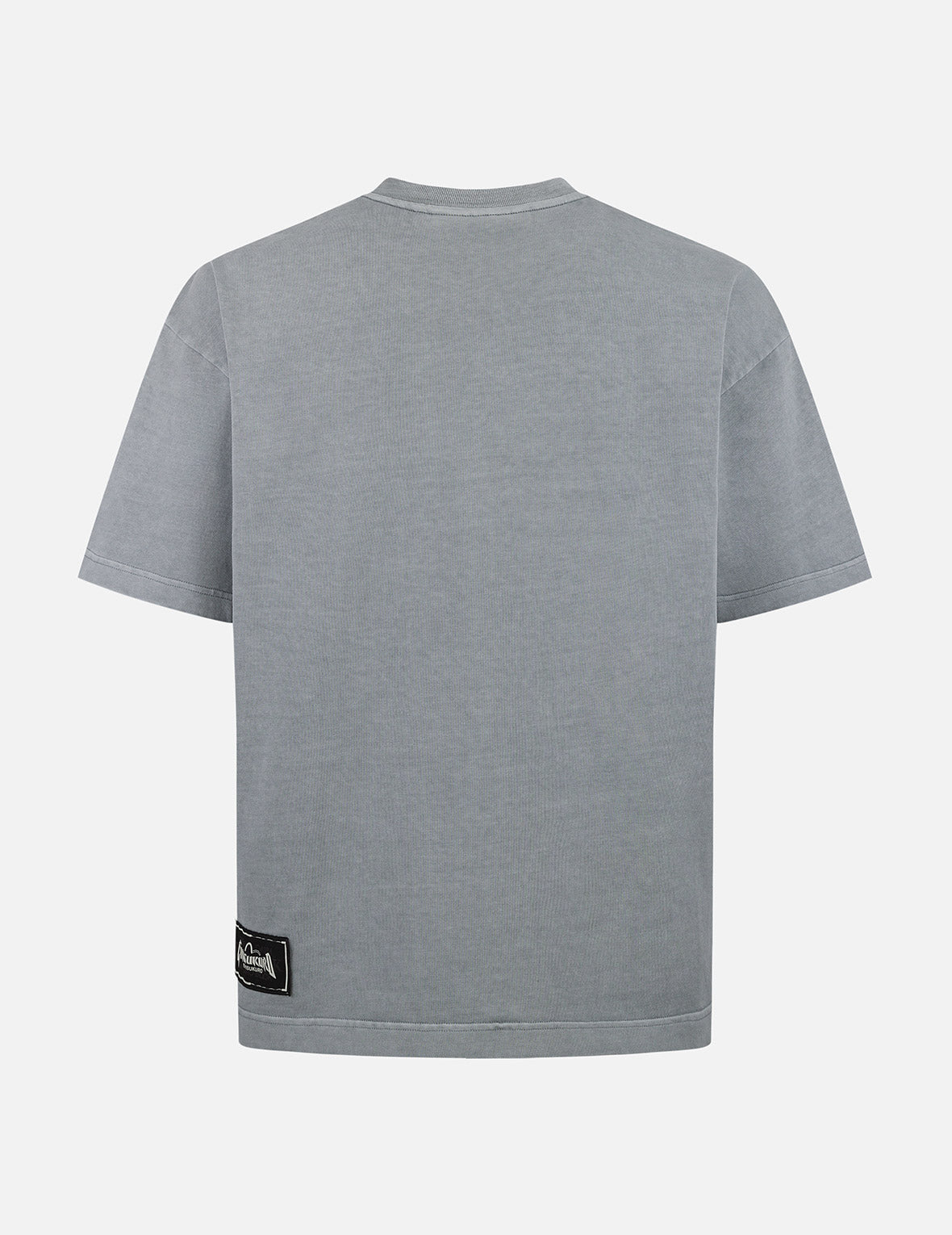 Seagull and Logo Embroidery Oversized Garment Dye T-Shirt
