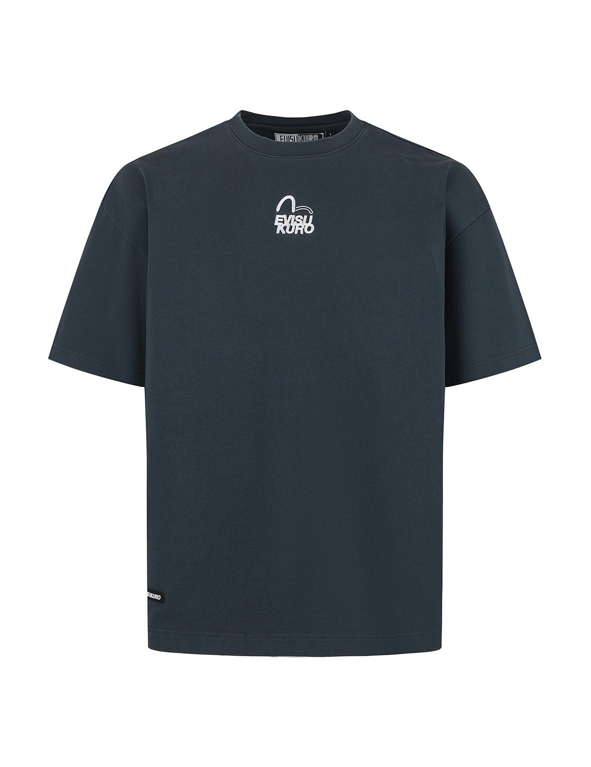 Seagull and Logo Embroidery Oversized Garment Dye T-Shirt