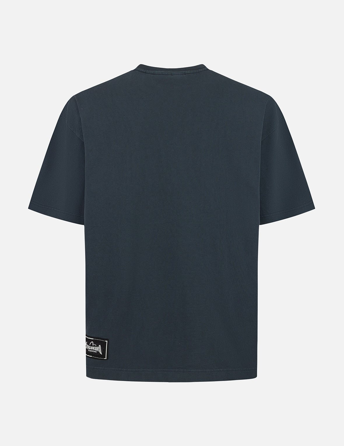 Seagull and Logo Embroidery Oversized Garment Dye T-Shirt