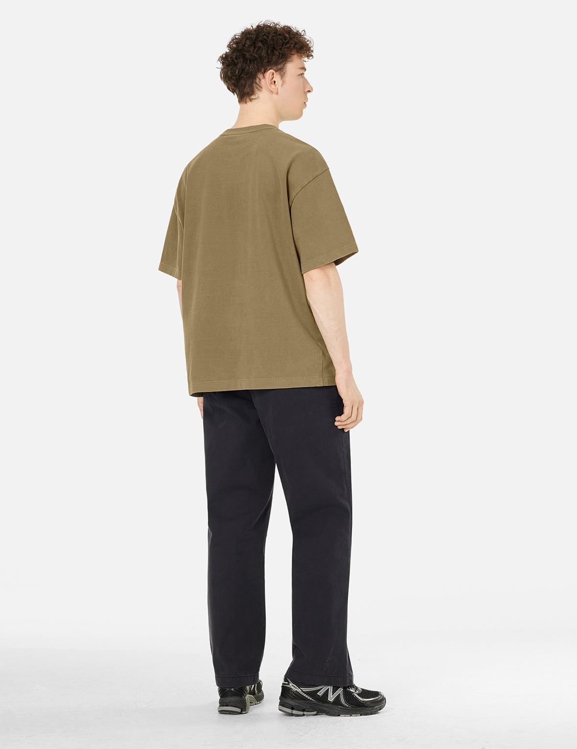 Seagull and Logo Embroidery Oversized Garment Dye T-Shirt