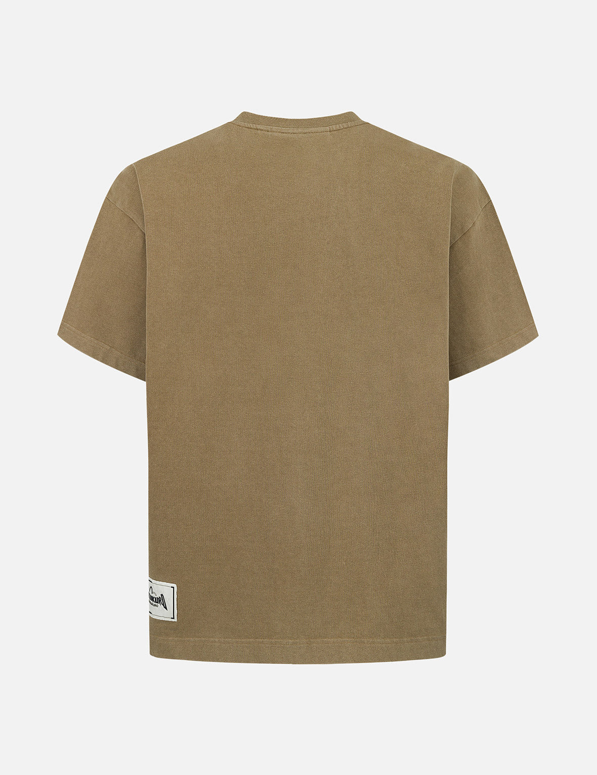 Seagull and Logo Embroidery Oversized Garment Dye T-Shirt