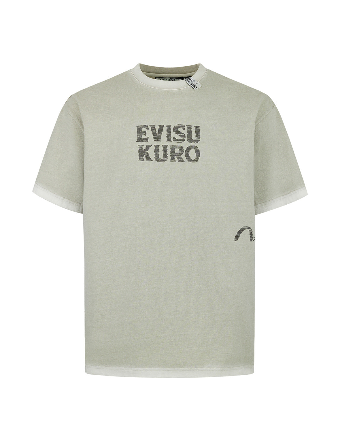 Seagull and Logo Print Washed Relax Fit T-Shirt