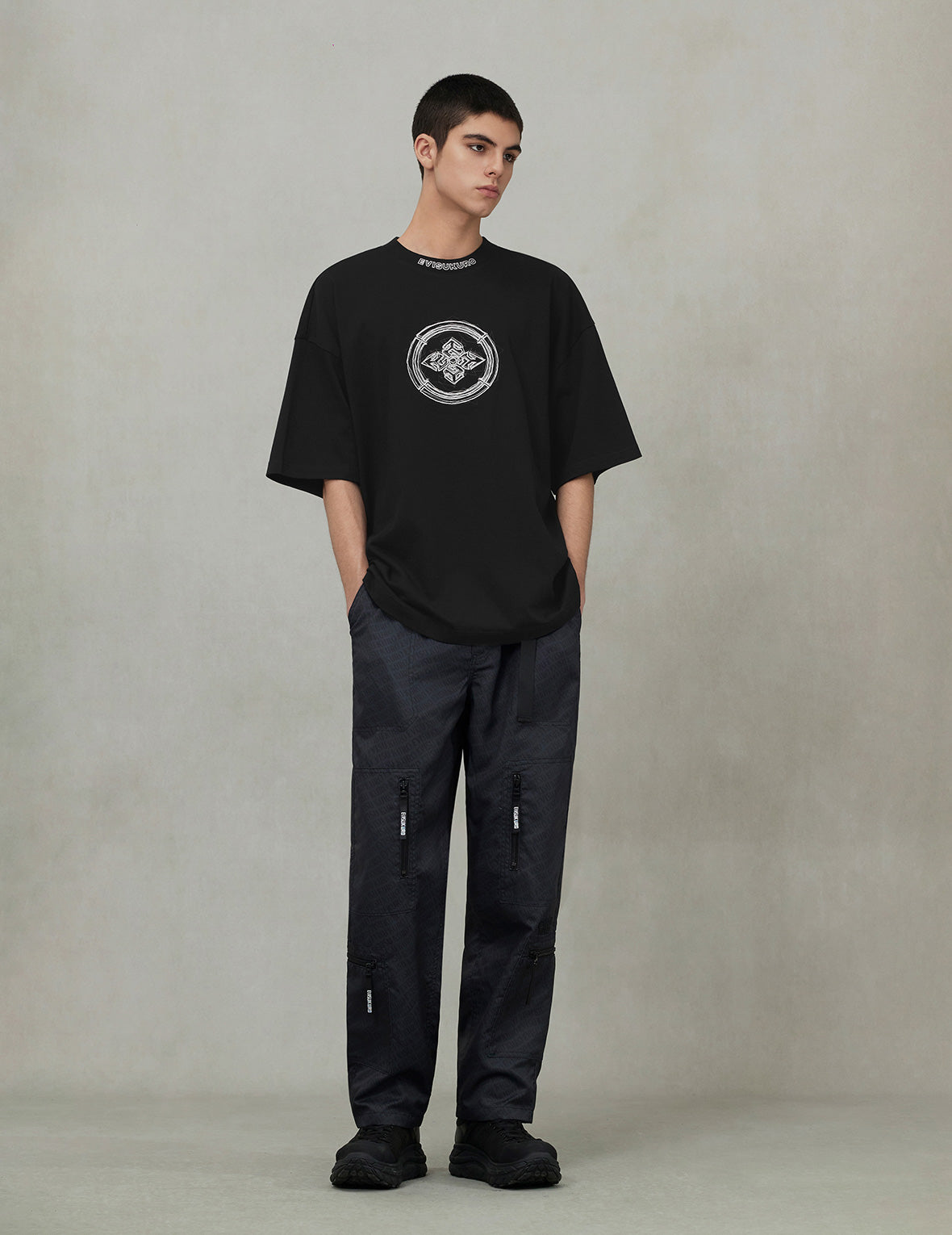 Kamon Print and Embroidery Oversized T-shirt