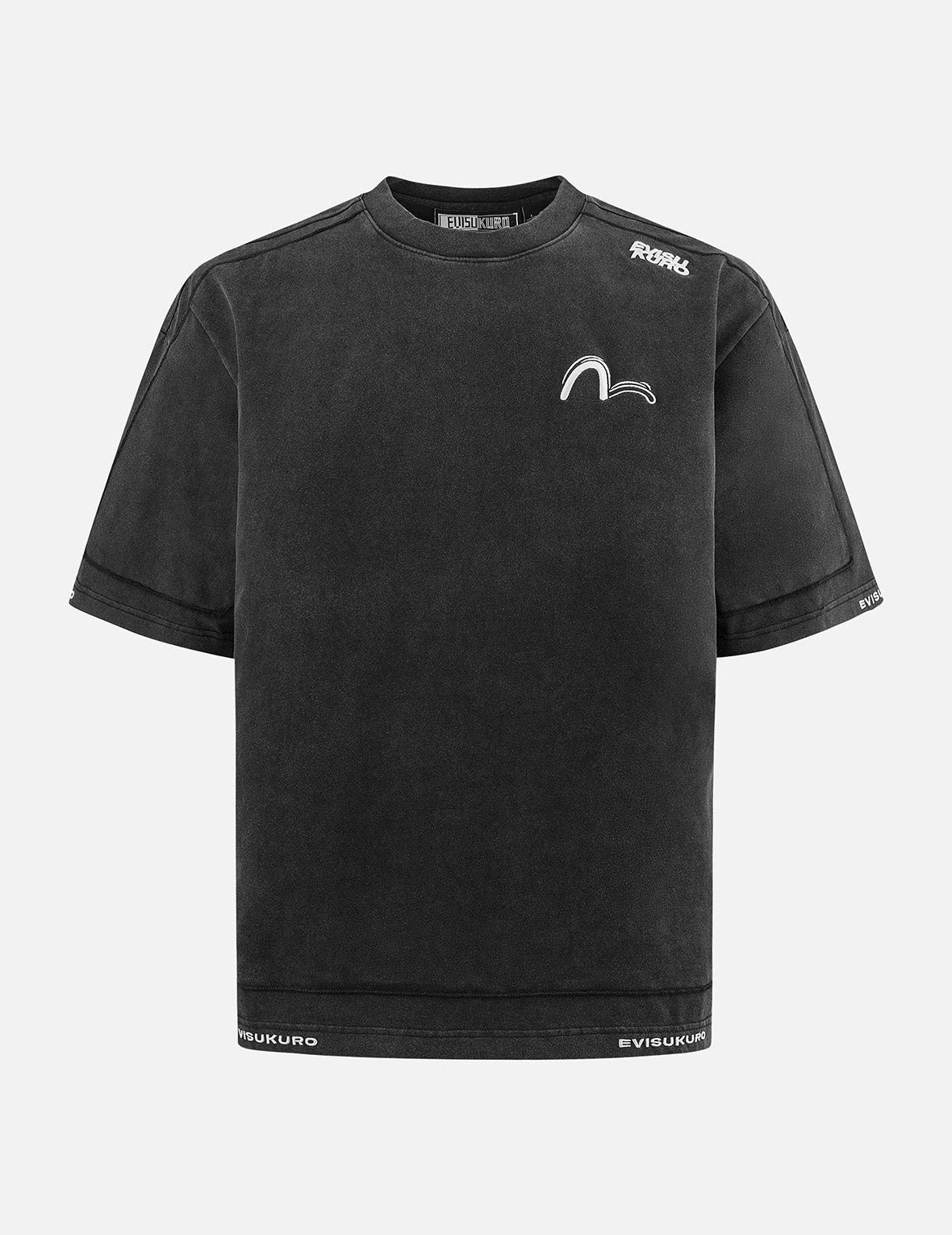 Logo and Seagull Embroidery Oversized T-shirt