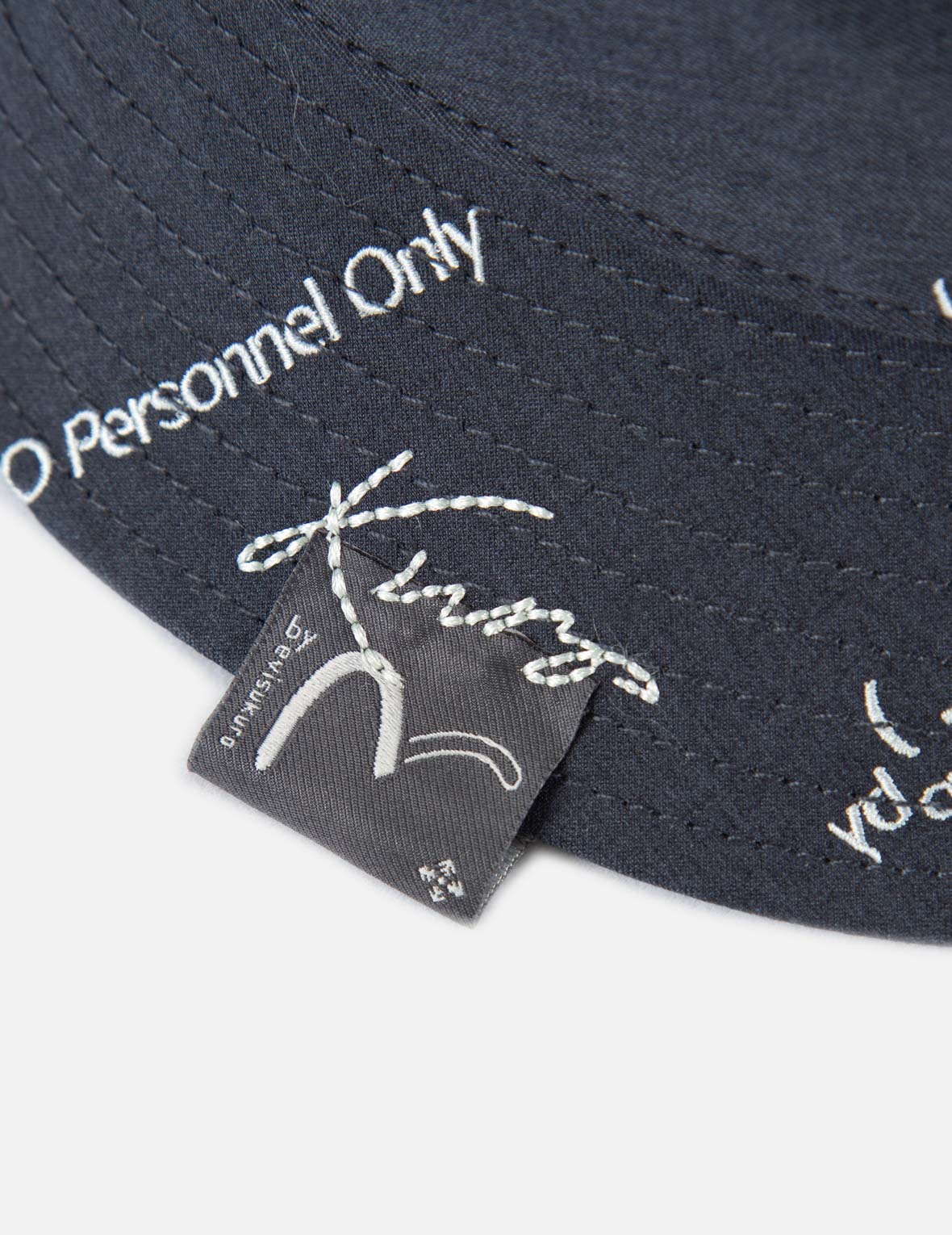 Slogan Embroidered and Logo Print Bucket Hat