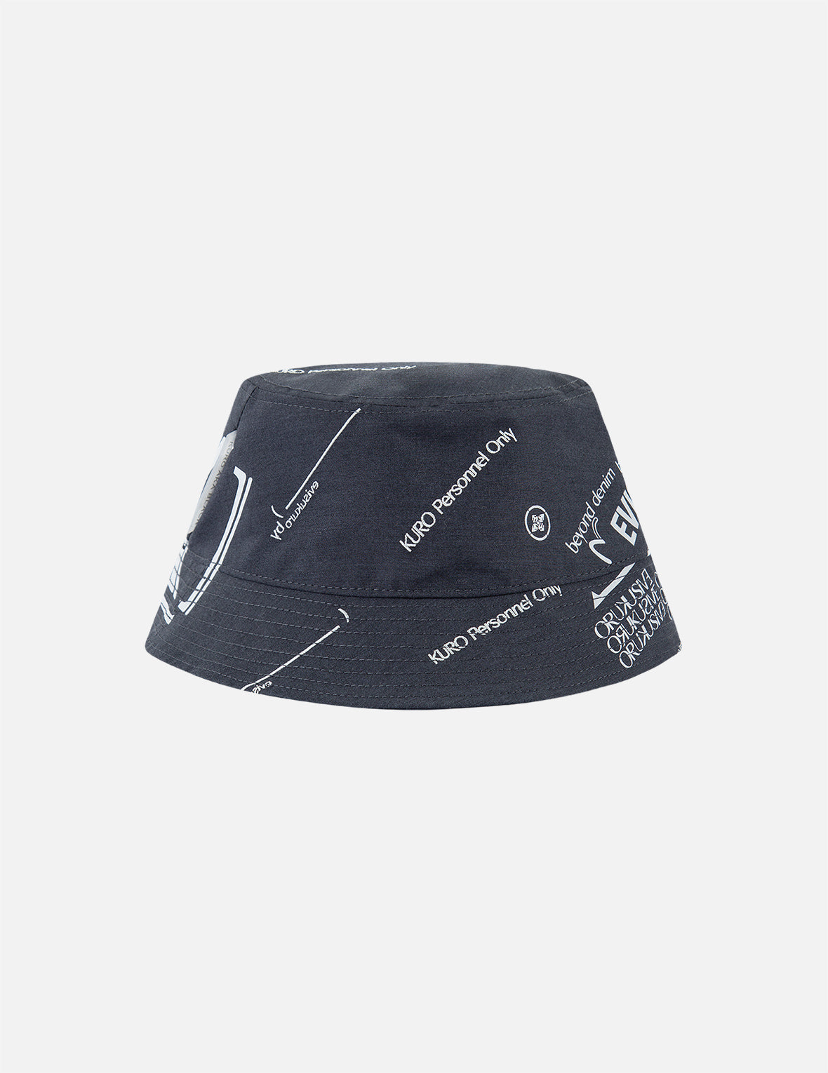 Slogan Embroidered and Logo Print Bucket Hat
