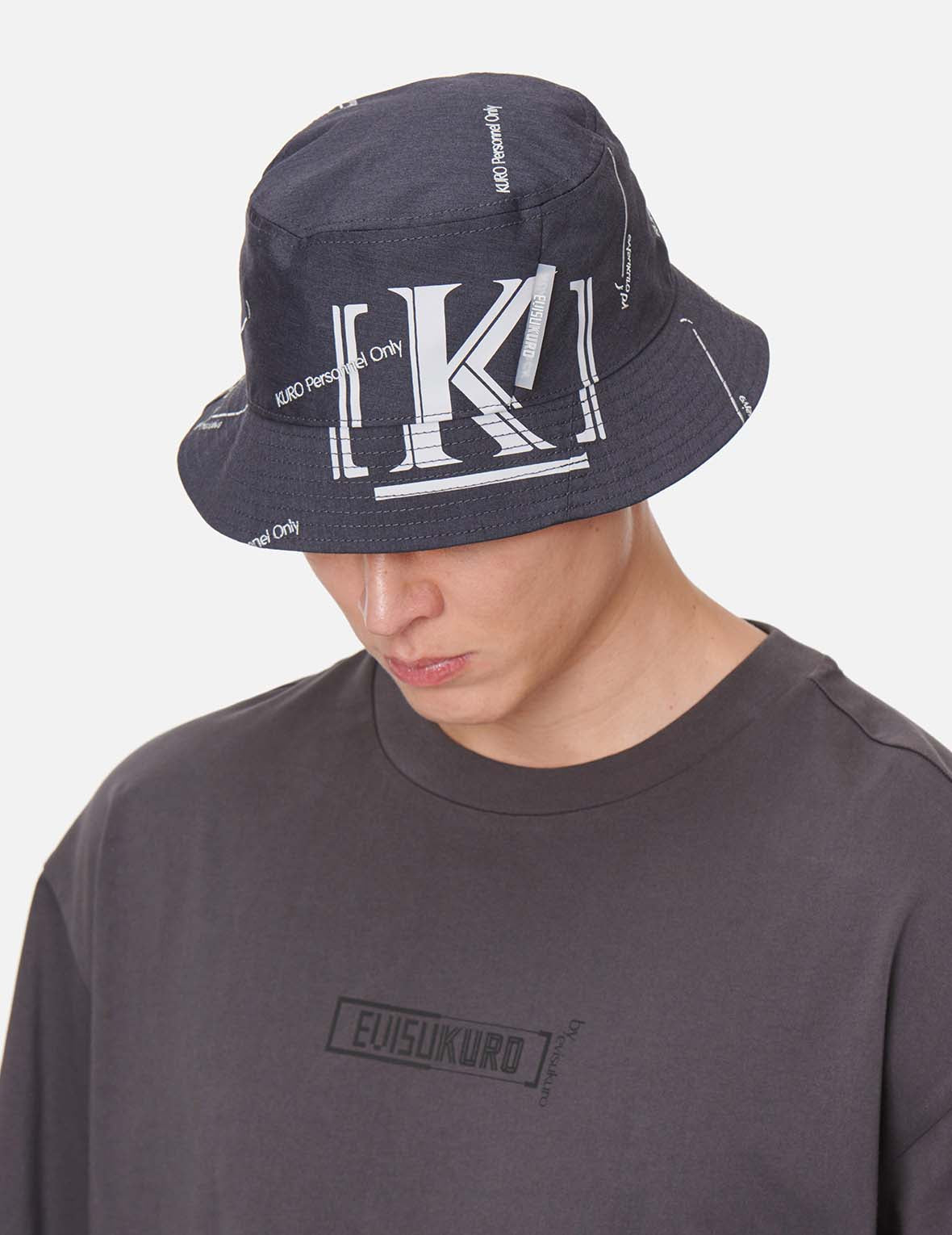 Slogan Embroidered and Logo Print Bucket Hat