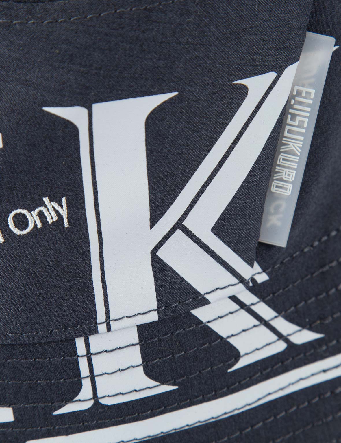 Slogan Embroidered and Logo Print Bucket Hat