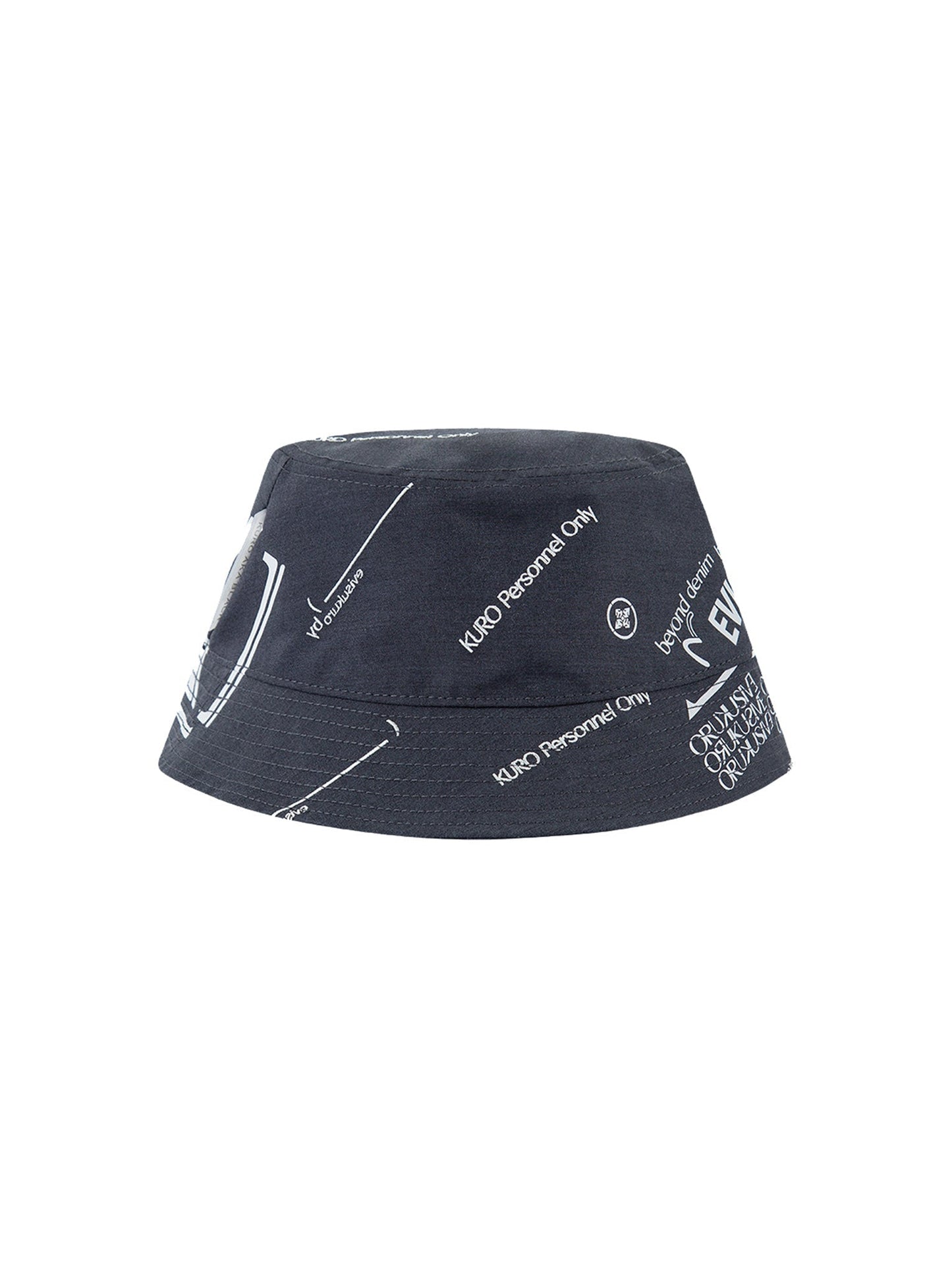 Slogan Embroidered and Logo Print Bucket Hat