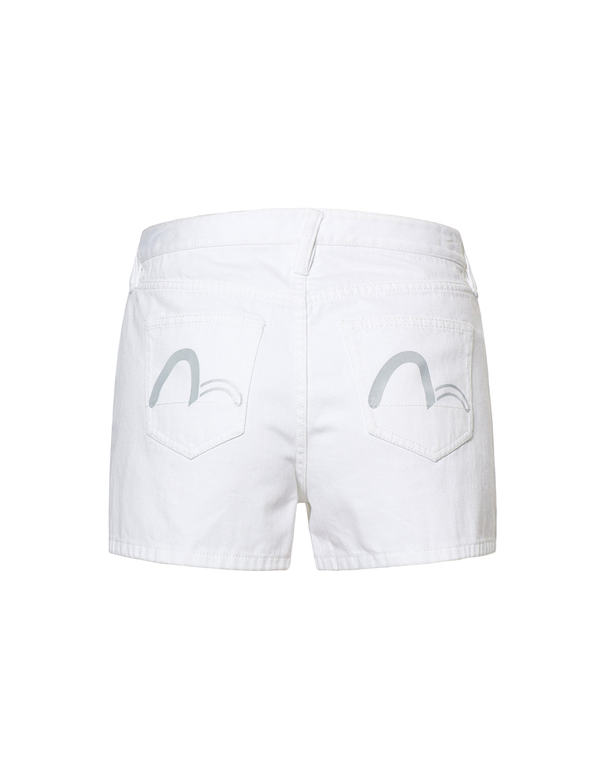 Denim Shorts with Asymmetric Pleated Skirt Overlay