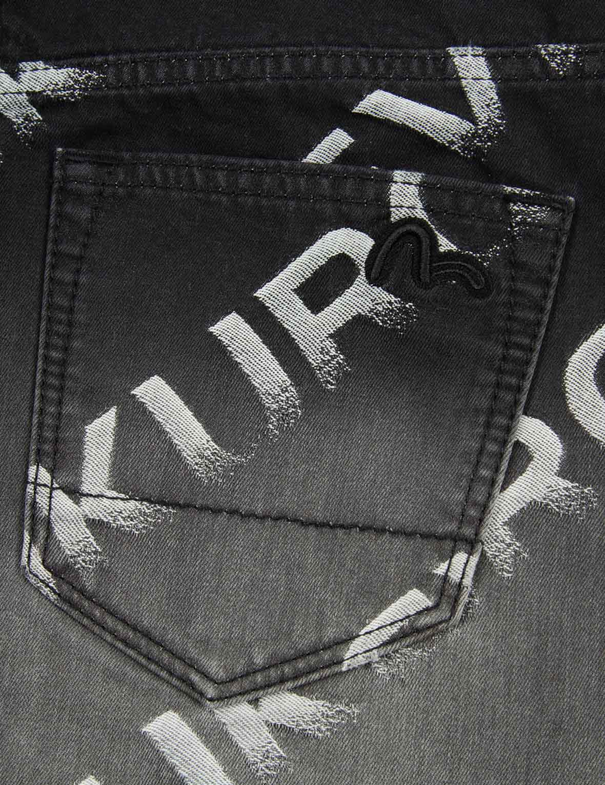 Logo Jacquard Degrade Denim Shorts