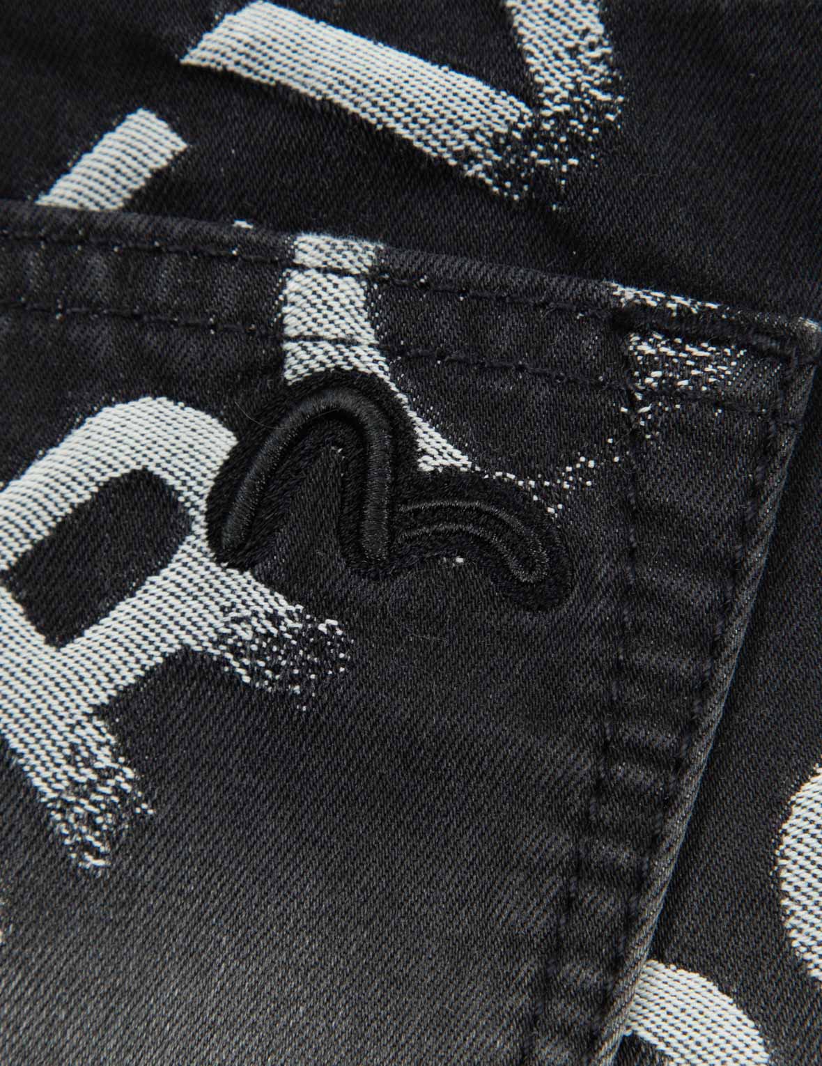 Logo Jacquard Degrade Denim Shorts