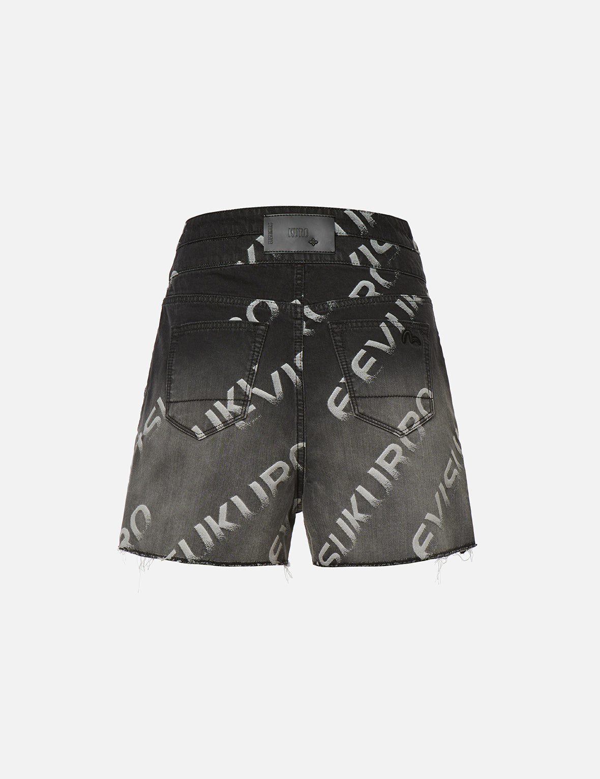 Logo Jacquard Degrade Denim Shorts