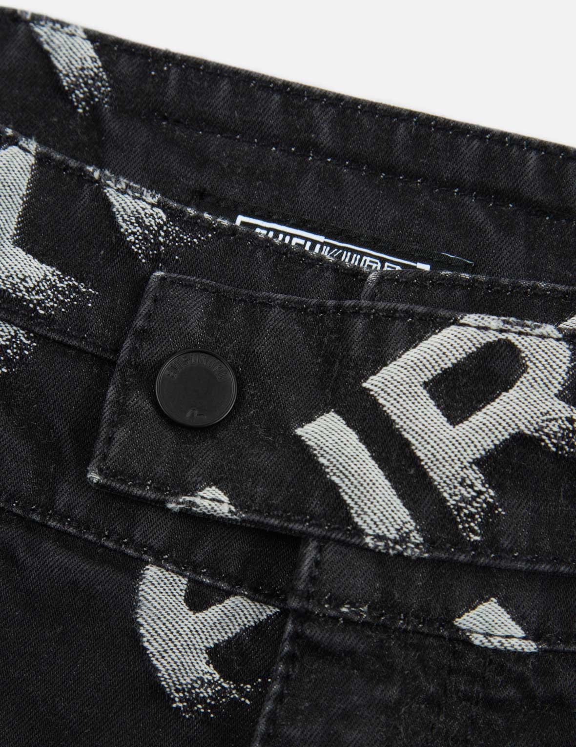 Logo Jacquard Degrade Denim Shorts