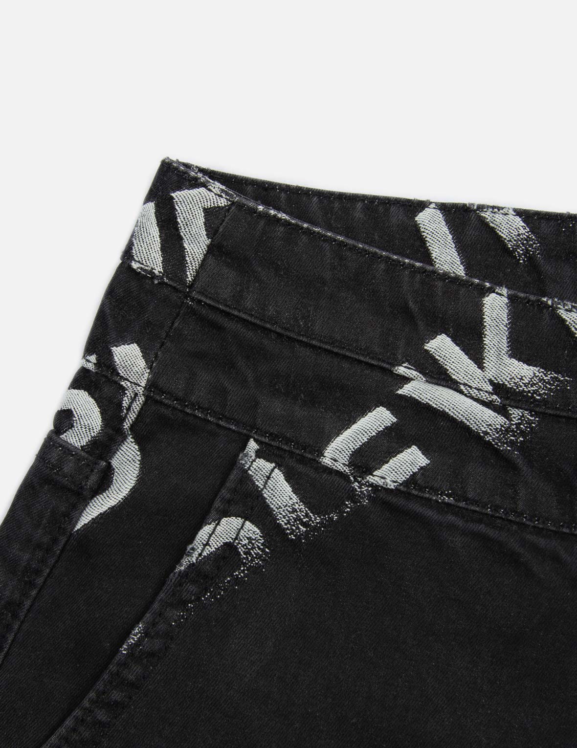 Logo Jacquard Degrade Denim Shorts