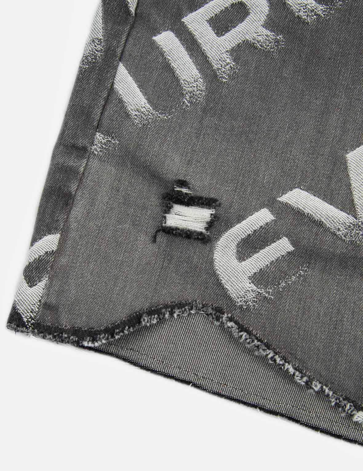 Logo Jacquard Degrade Denim Shorts