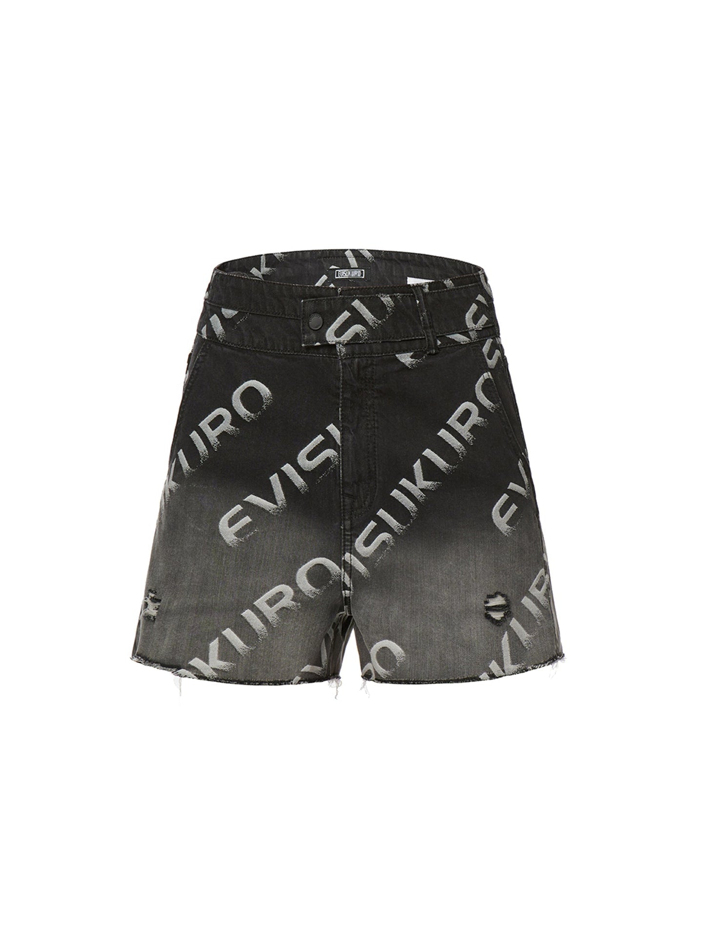 Logo Jacquard Degrade Denim Shorts