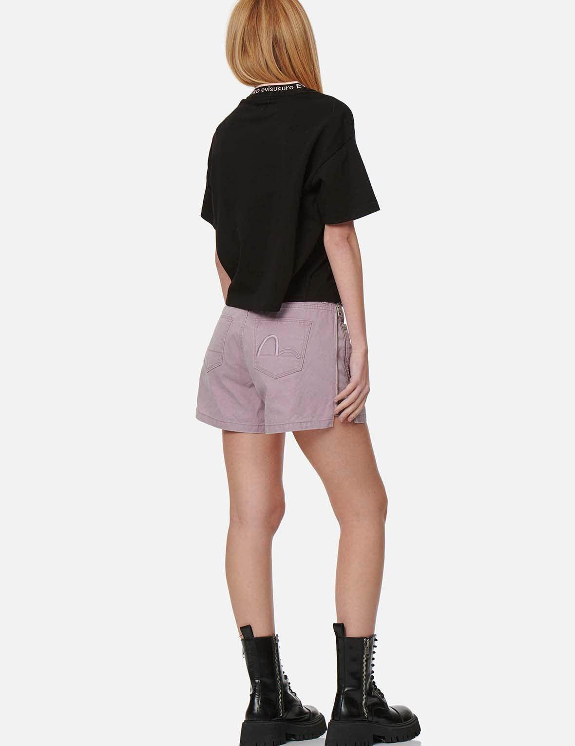 Pigment-dyed Shorts with Side Zippers
