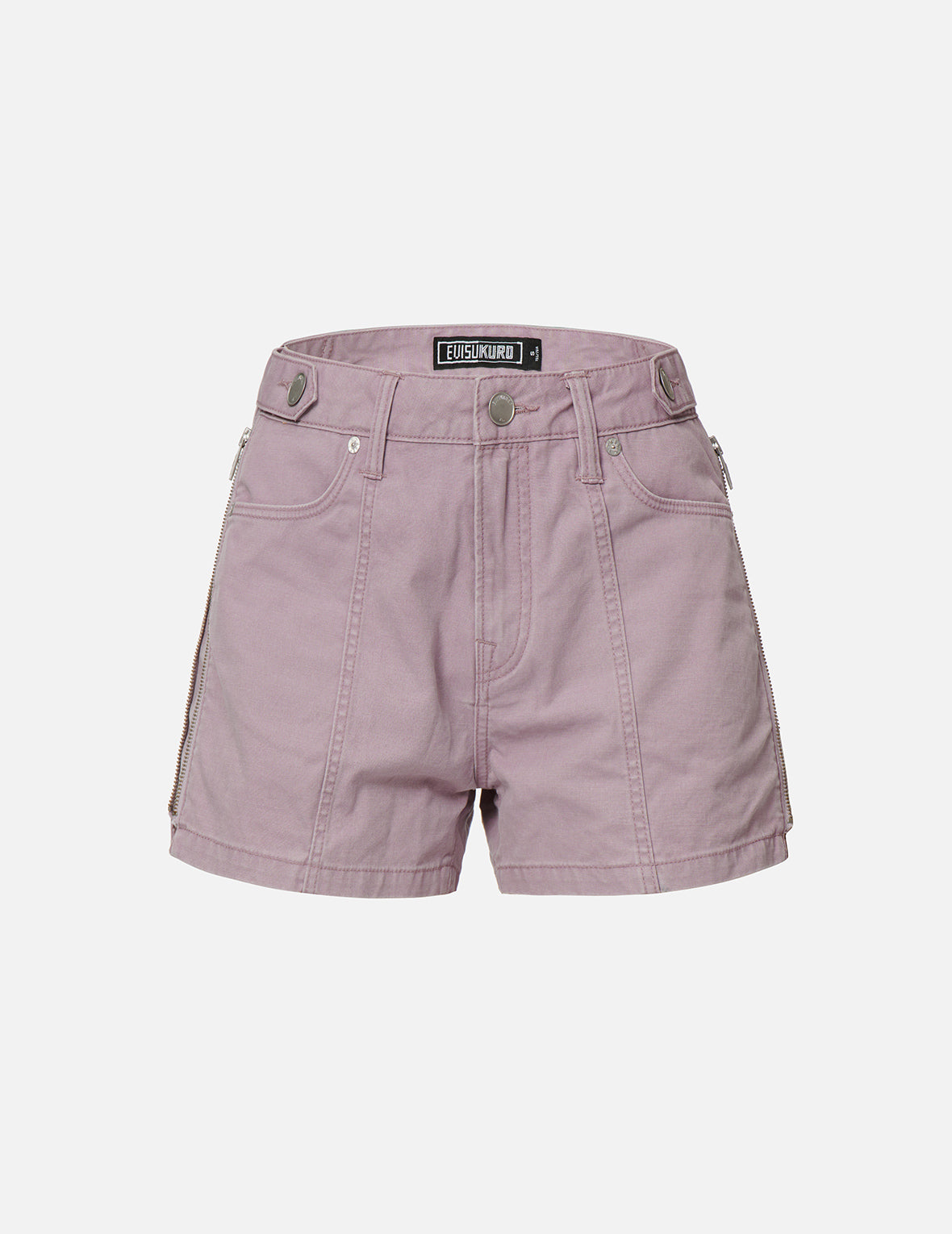 Pigment-dyed Shorts with Side Zippers