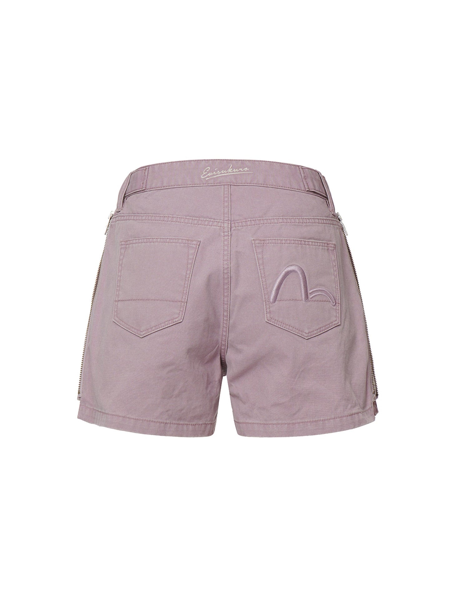 Pigment-dyed Shorts with Side Zippers