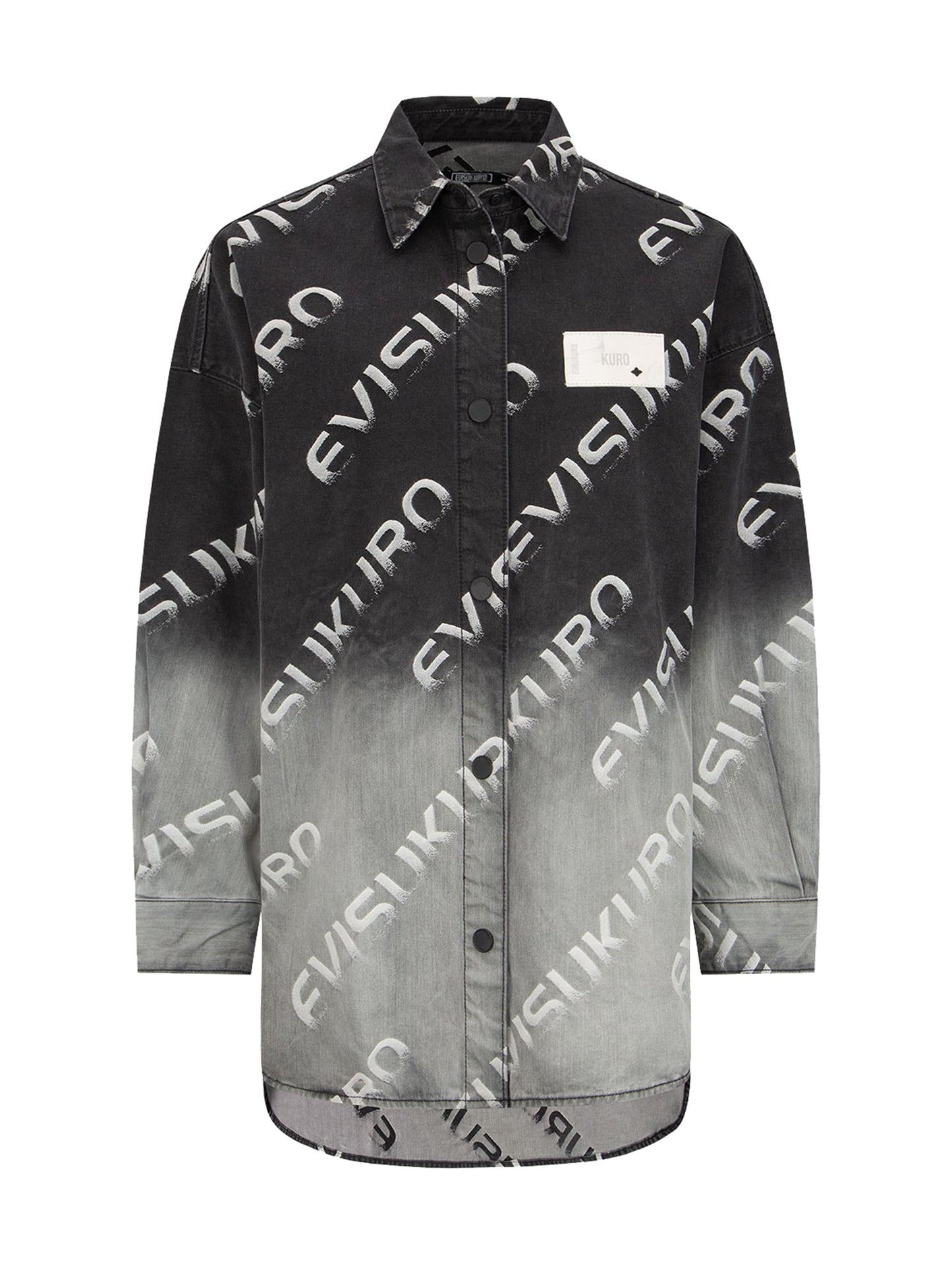 Degrade Oversize Logo Jacquard Shirt Jacket