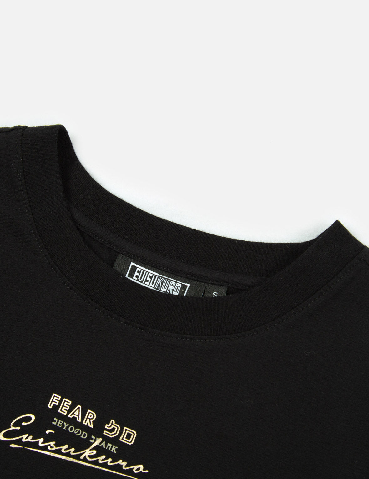 Multi Logo Foil Print Asymmetric T-Shirt