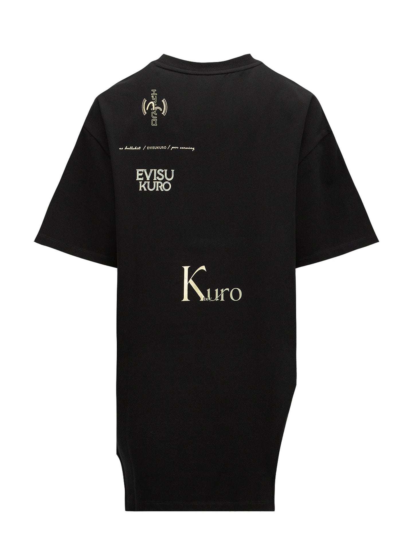 Multi Logo Foil Print Asymmetric T-Shirt