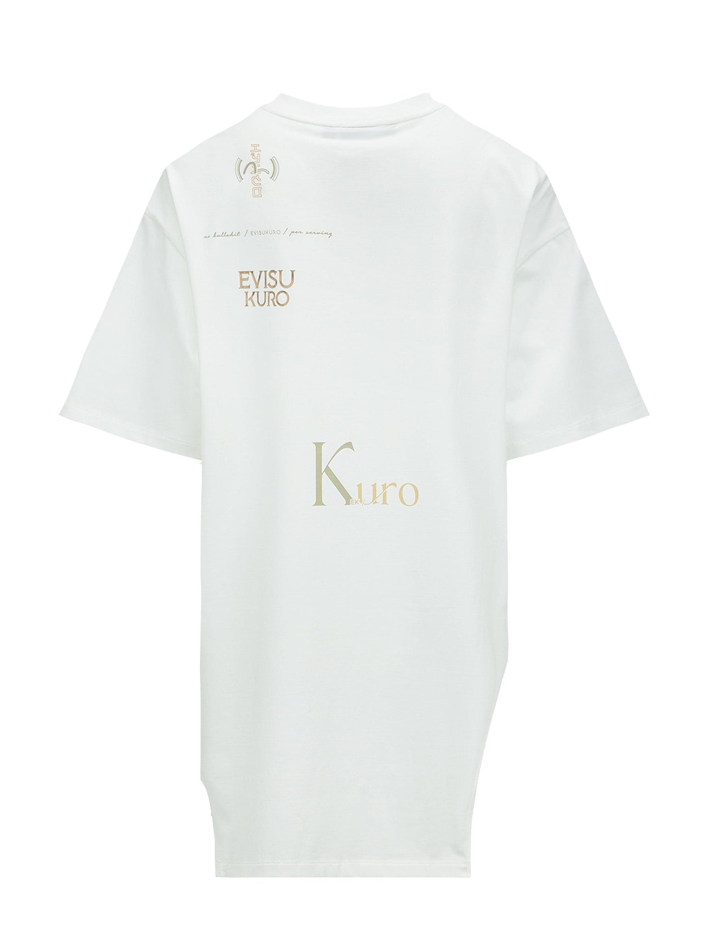 Multi Logo Foil Print Asymmetric T-Shirt