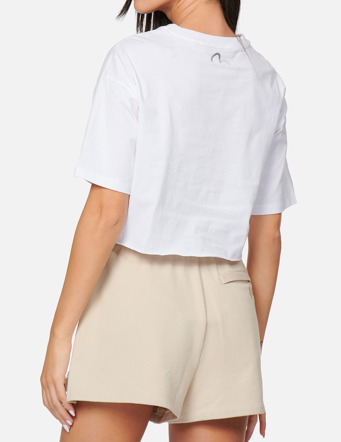 Logo Print Tie Front Drop-shoulder T-shirt