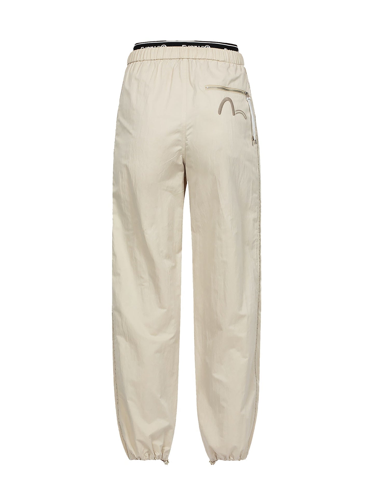 Logo and Seagull Embroidery Relax Fit Parachute Pants