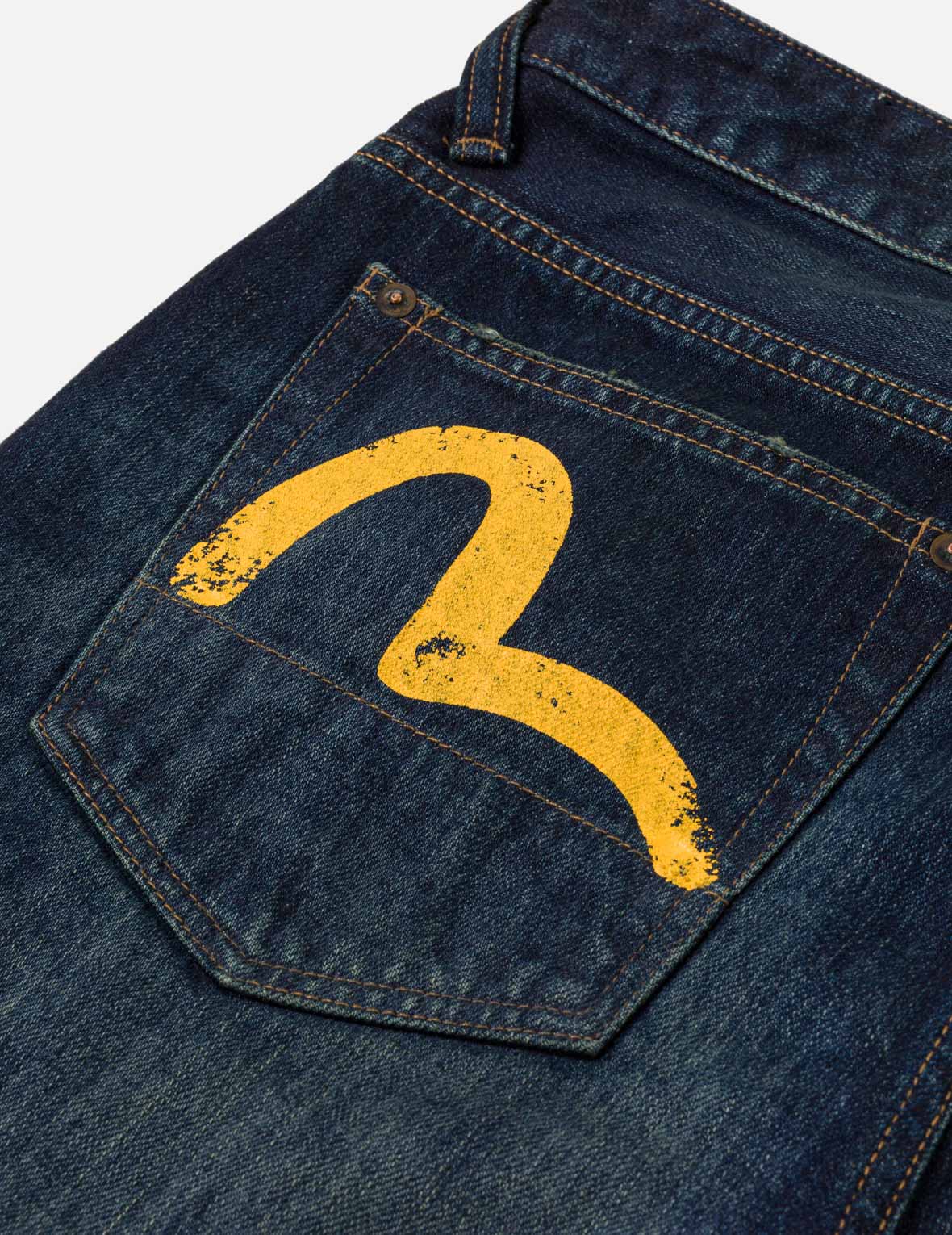 Dark-washed Seagull Print Regular Fit Jeans #2020