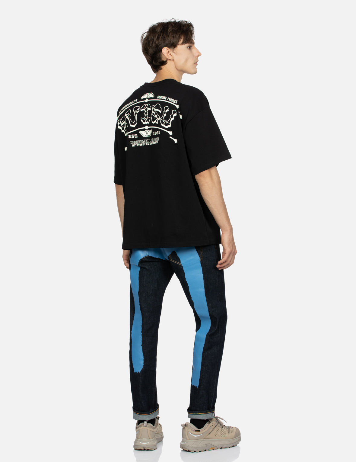 Blue Brushstroke Daicock Slim Cropped-fit Jeans