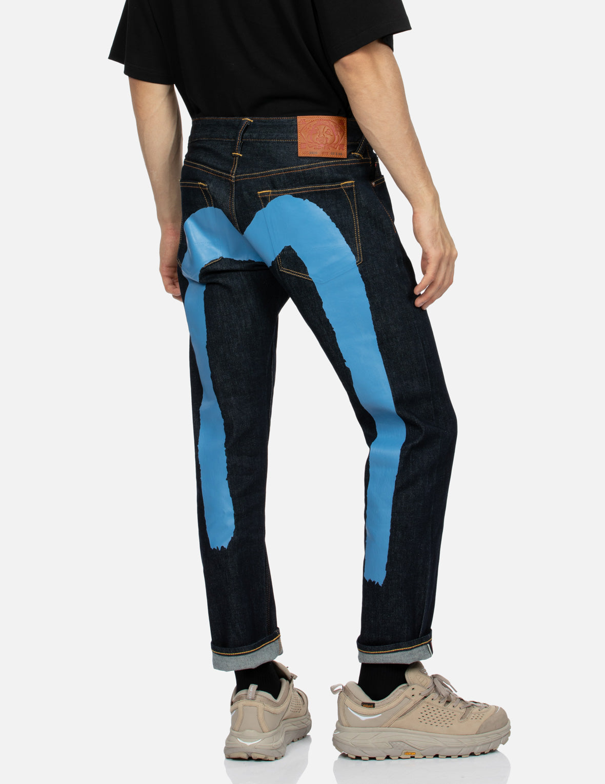 Blue Brushstroke Daicock Slim Cropped-fit Jeans