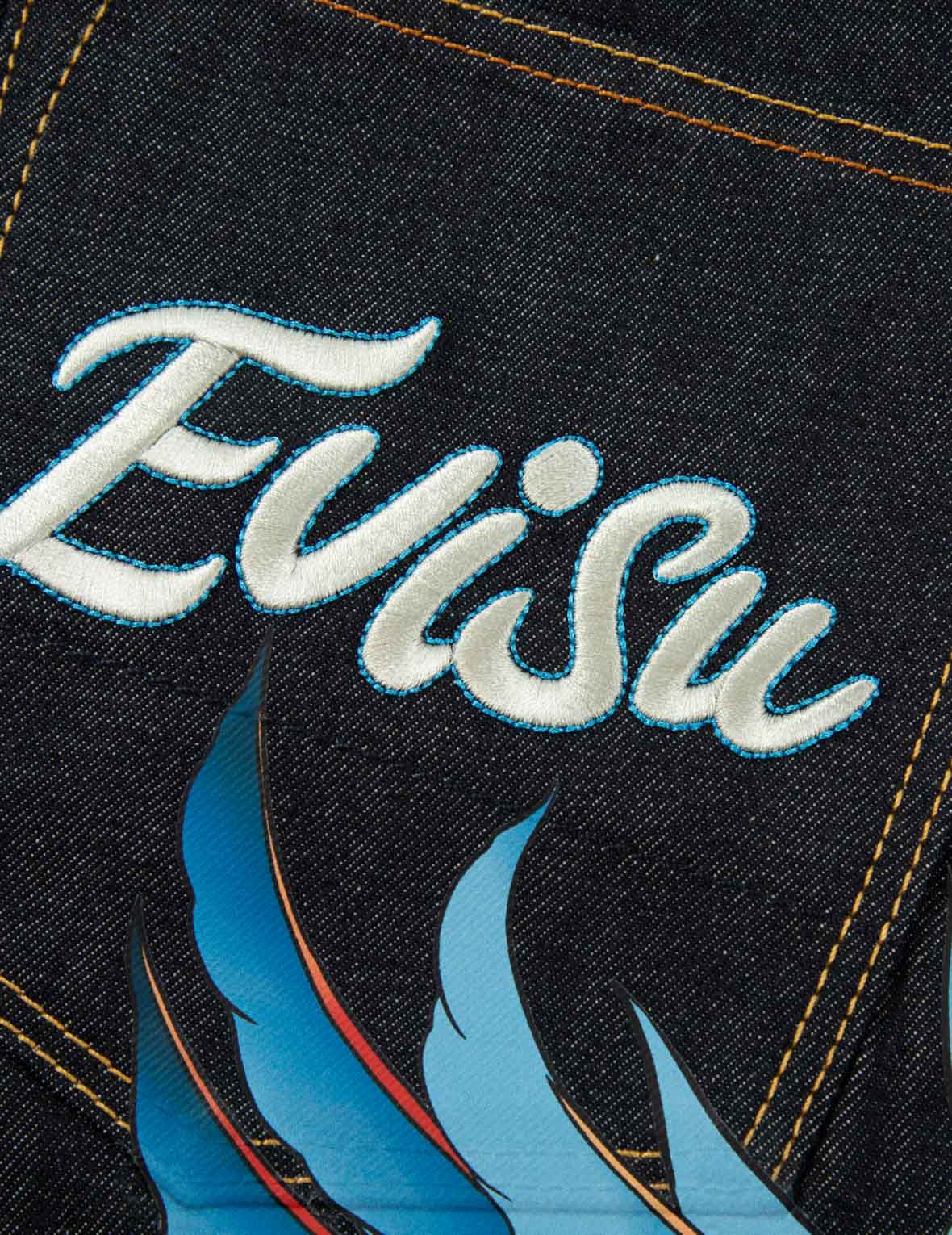 Seagull and Eagle Embroidery Cropped Taper Fit Jeans #2017