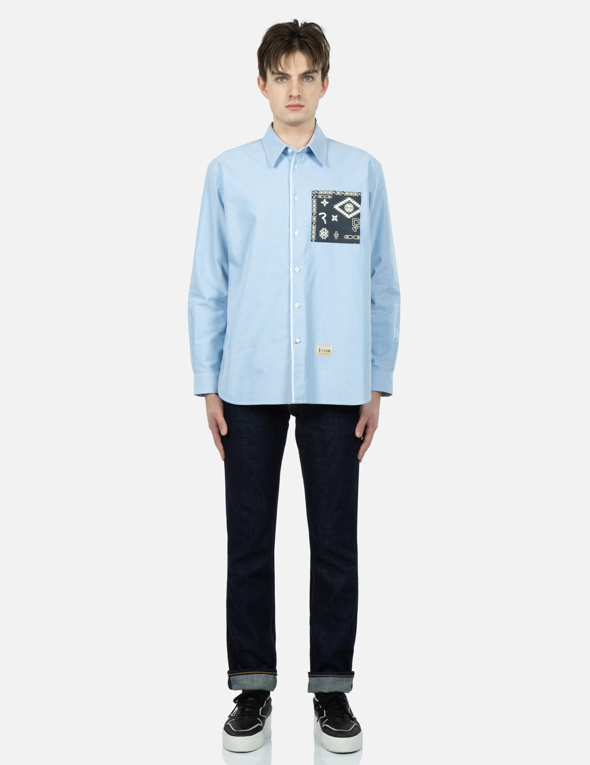 Nomadic-pattern Seagull Appliqué Oxford Shirt