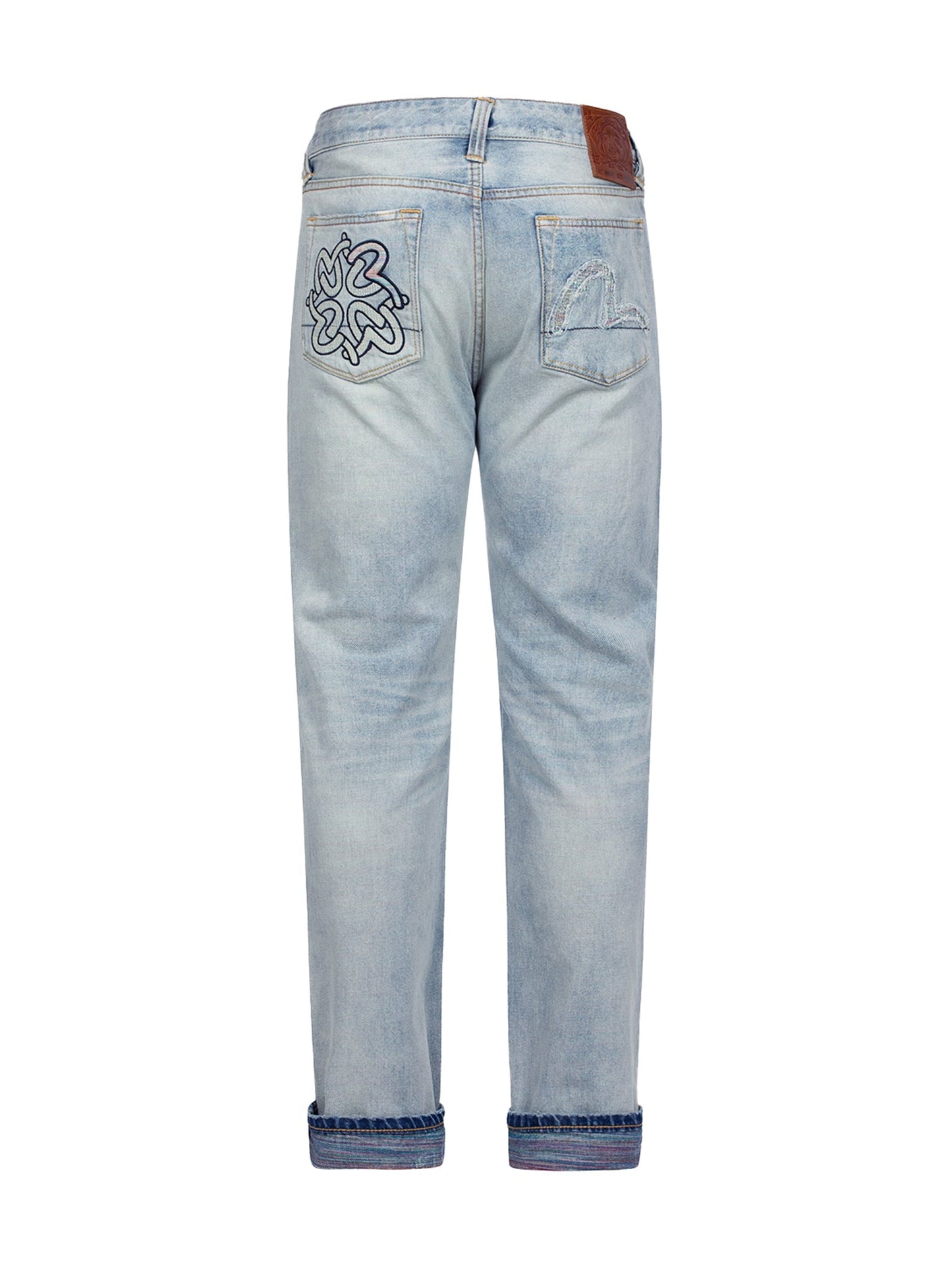 Distressed Seagull Pocket Slim Fit Jeans #2010
