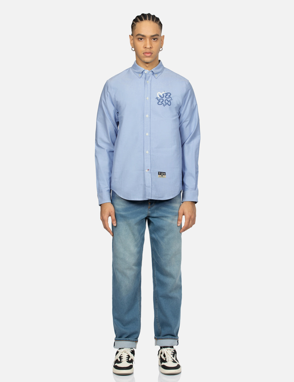 Multi-Seagull Print Regular Fit Oxford Shirt