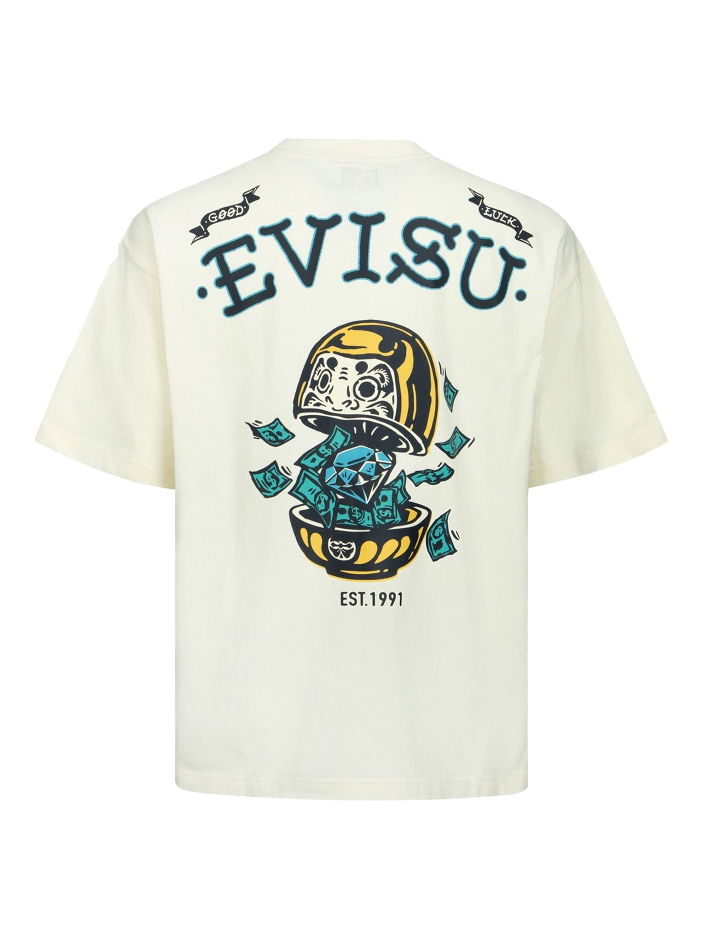 Diamond Daruma Print Loose Fit T-shirt