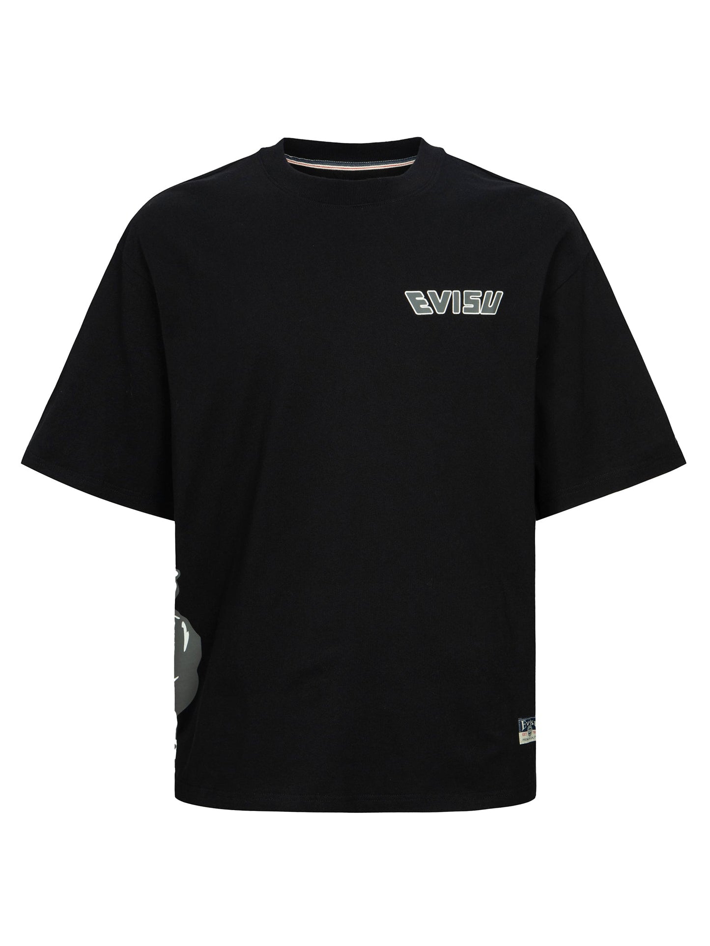 Godhead Print and Seagull Embroidery Loose Fit T-shirt