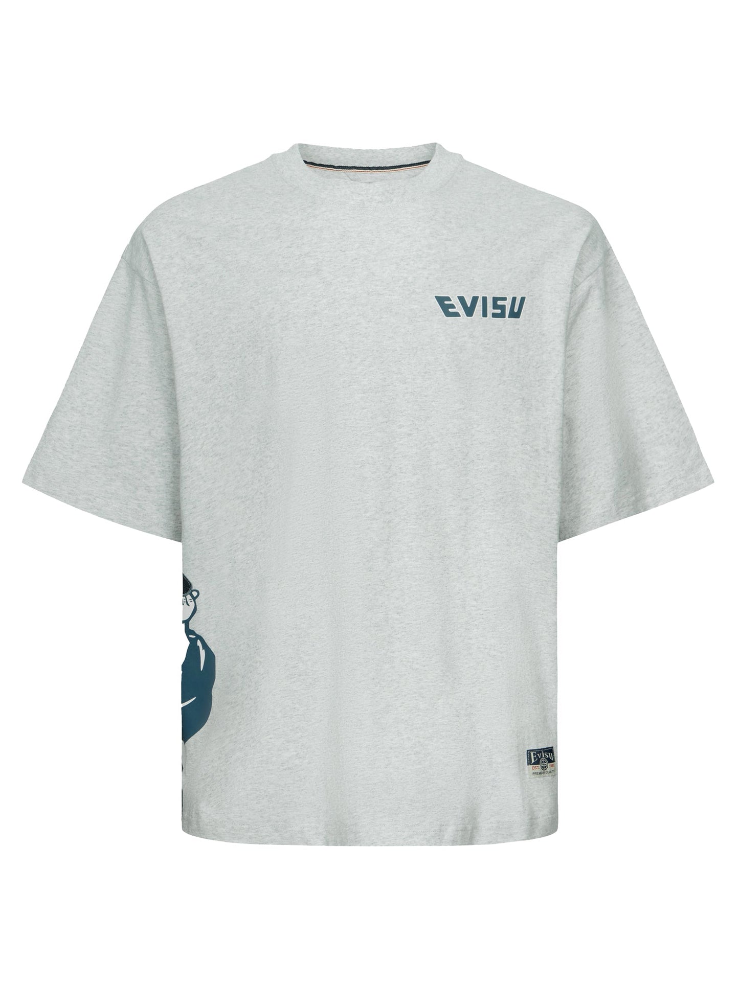 Godhead Print and Seagull Embroidery Loose Fit T-shirt