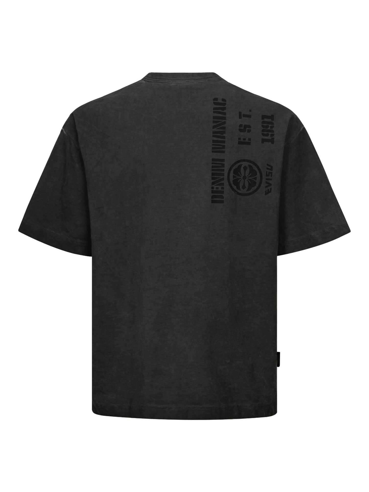 Godhead Embroidery and Kamon Print Loose Fit T-shirt