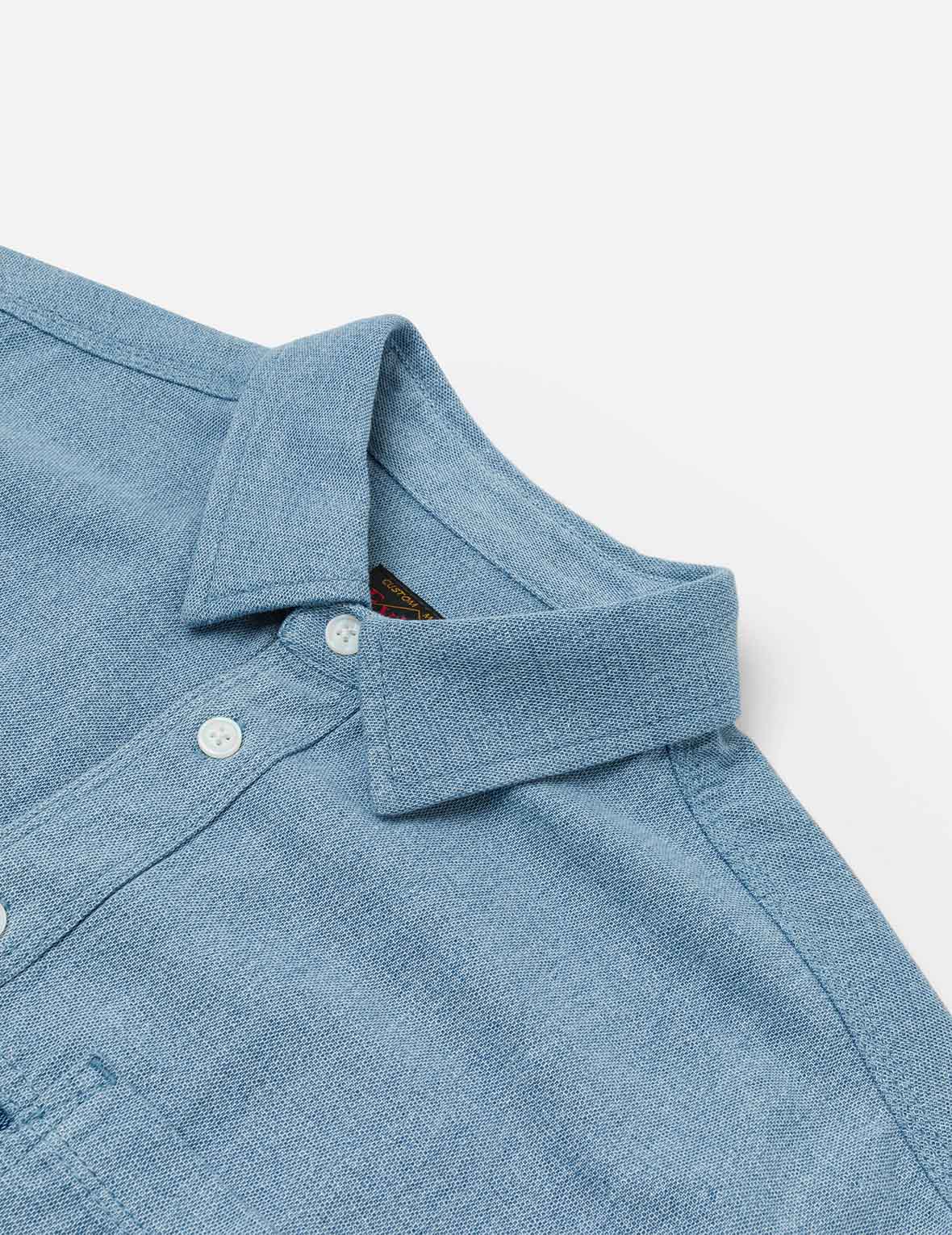 Panel Design Fashion Fit Denim Short-Sleeves Shirt