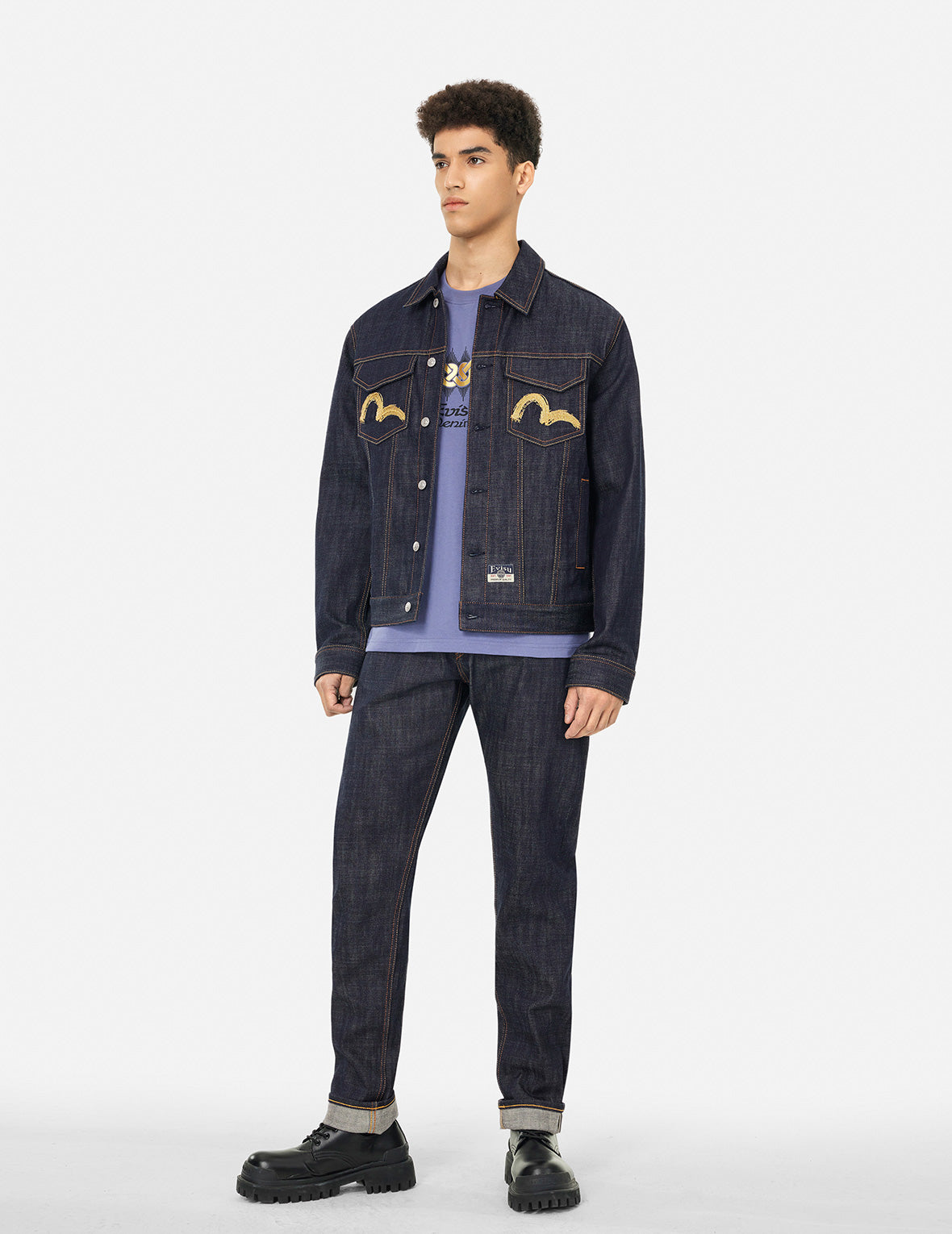 Hakutaku Embroidery Relax Fit Denim Jacket