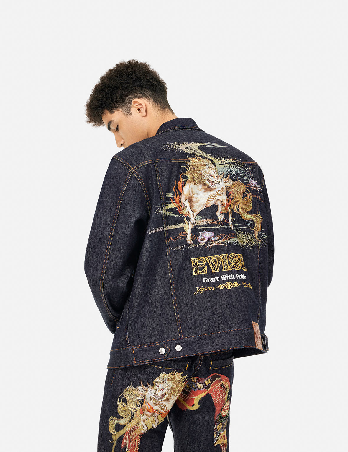 Hakutaku Embroidery Relax Fit Denim Jacket