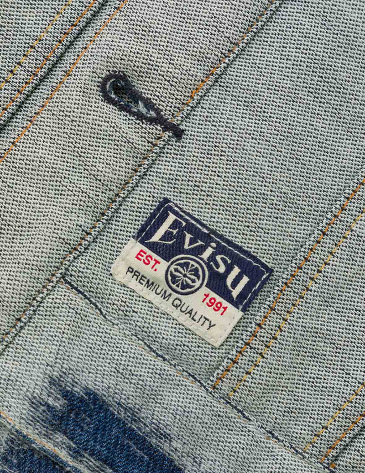 Distressed Logo and Seagull Embroidery Relax Fit Denim Jacket