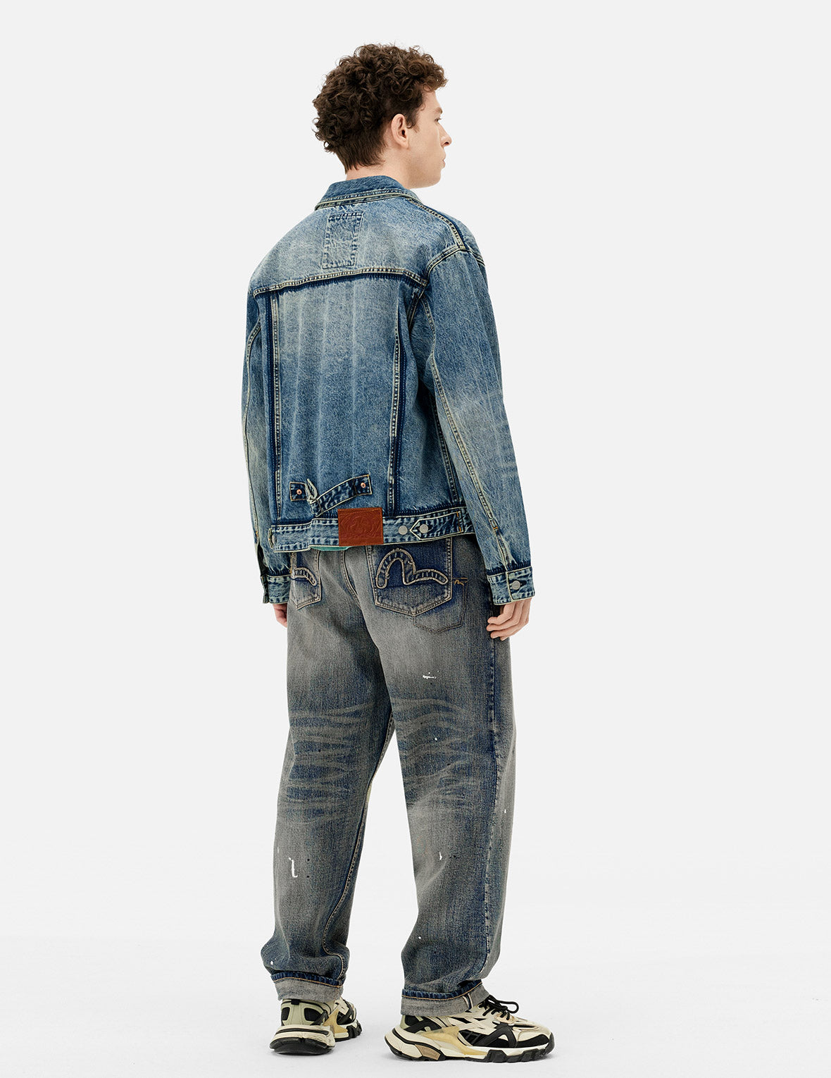 Washed Seagull Appliqué Embroidery Relax Fit Denim Jacket