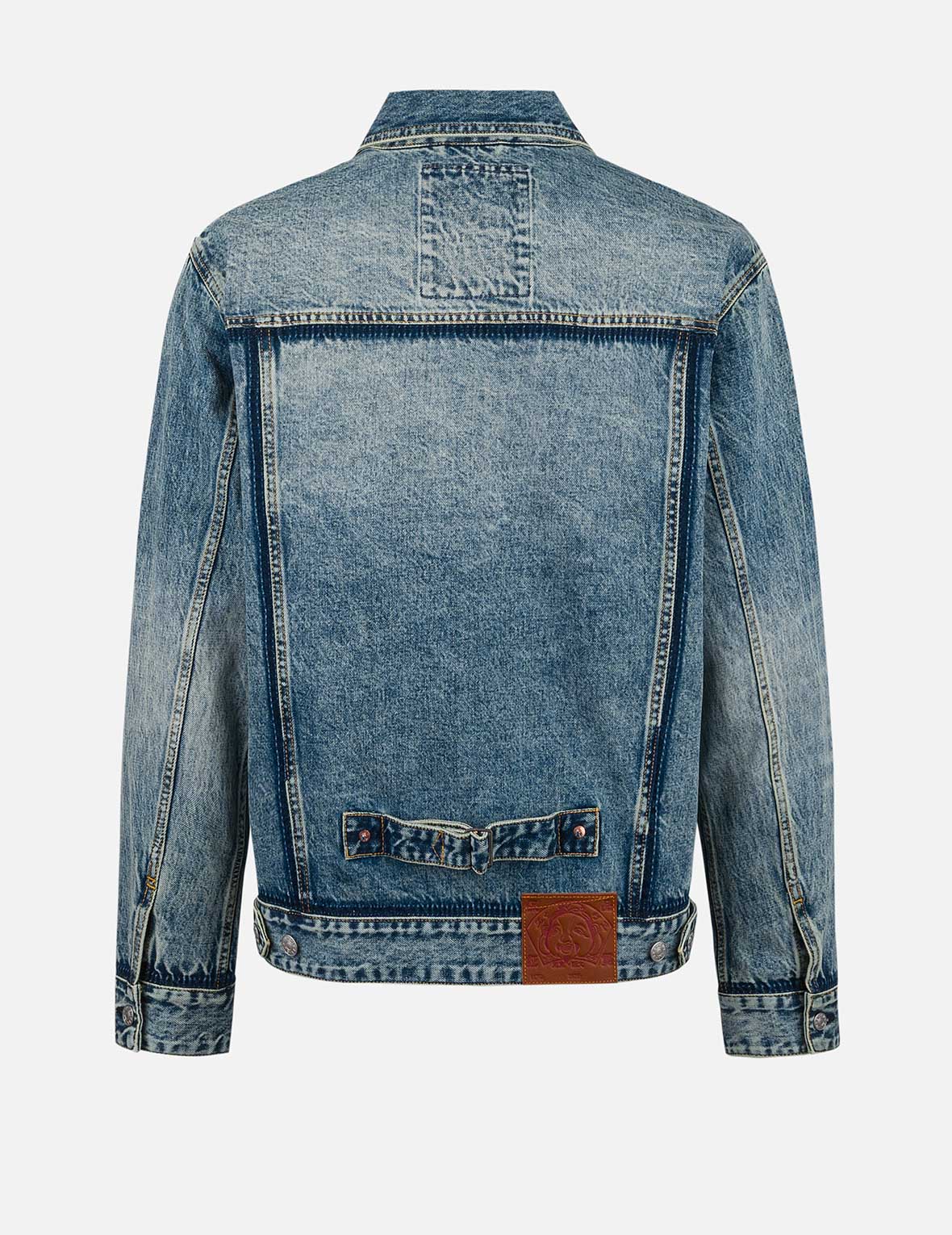 Washed Seagull Appliqué Embroidery Relax Fit Denim Jacket